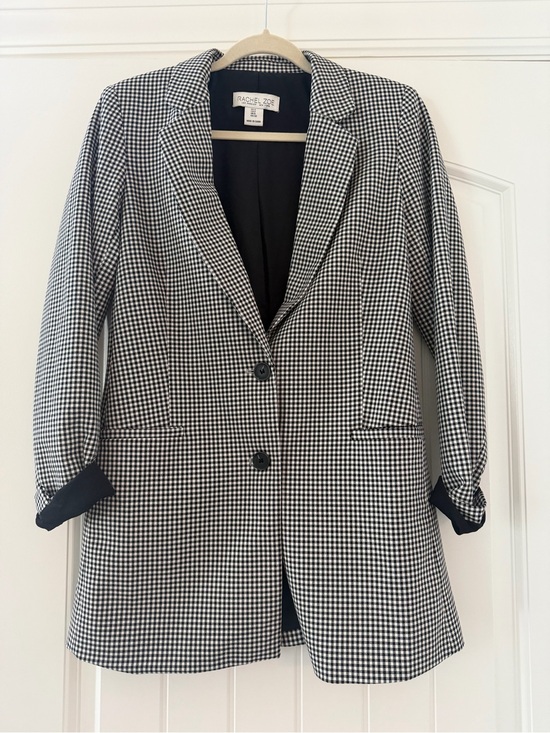 Rachel Zoe Jackets & Blazers - Rachel Zoe Oversized Black & White Gingham Blazer, Lined, Size 2